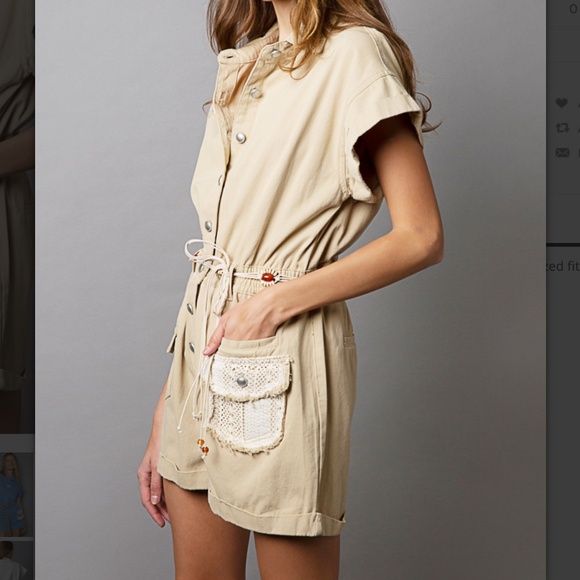 POL Tan Button-Up Jumpsuit - Picture 2 of 5